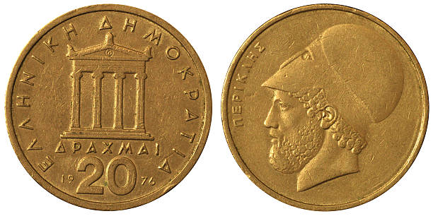 istock Coins Macro - 20 Greek Drachmas 124876971