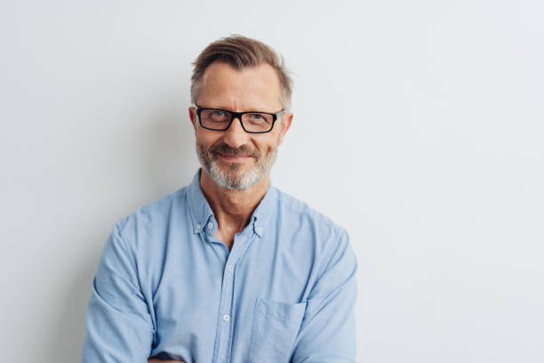istock Bearded middle-aged man wearing glasses 1248769710