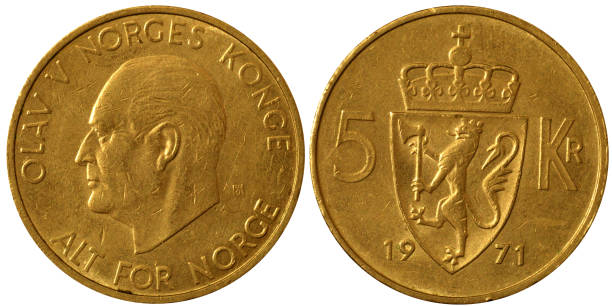 istock Macro Coins – 5 Norwegian Kroners 124876973