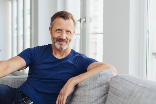 istock Attractive bearded middle-aged man relaxing 1248770568