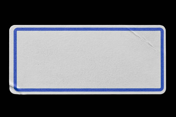 istock Stickers Label Close Up on Cardboard Background with Real Shadow. 1248773919