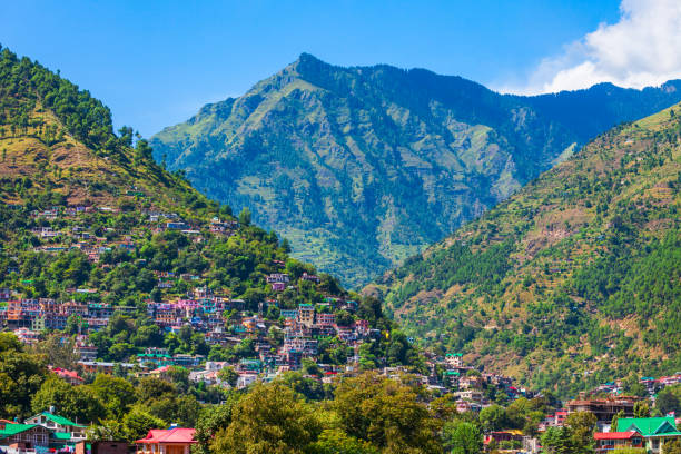istock Kullu town aerial panoramic landscape, India 1248778174