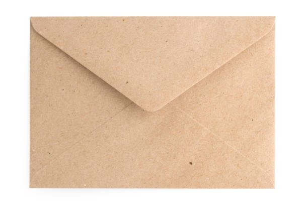 istock Recycled brown paper craft envelope isolated on white background 1248778322