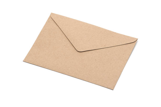 istock Recycled brown paper craft envelope isolated on white background 1248778348