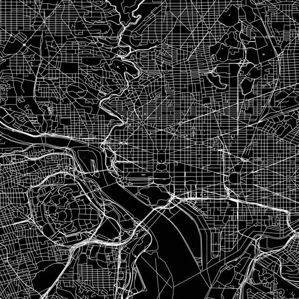 Vector illustration of Washington DC Vector Map