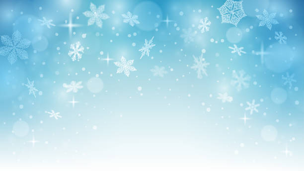 istock Snow background. Winter blue sky. Christmas background. Falling snow. Snowflakes swirl in the frosty air. EPS 10 1248785212