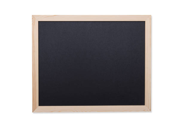 istock Clean black board, blank chalkboard or menu as background, isolated on white 1248786472