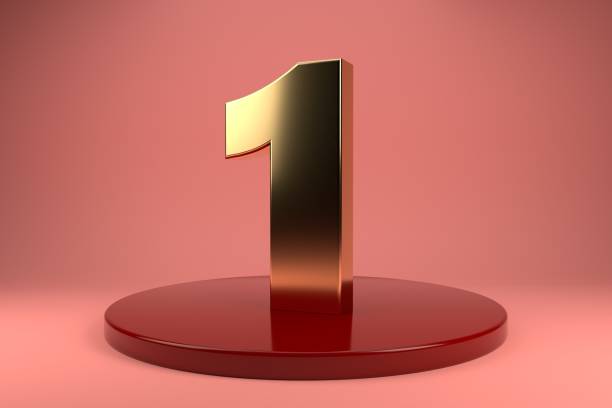istock Golden number 1 wallpaper. 3d rendering. 3d illustrator. 1248786912