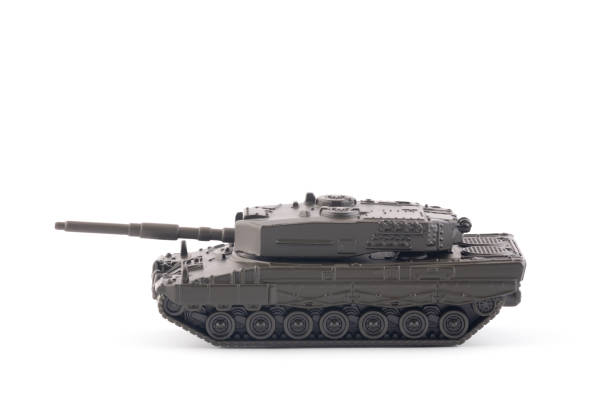 istock Modern tank toy miniature isolated on white background with clipping path 1248787530