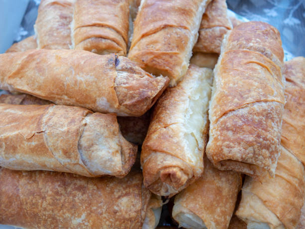 istock Turkish wrapped cheese pastries fried in tray 1248788854