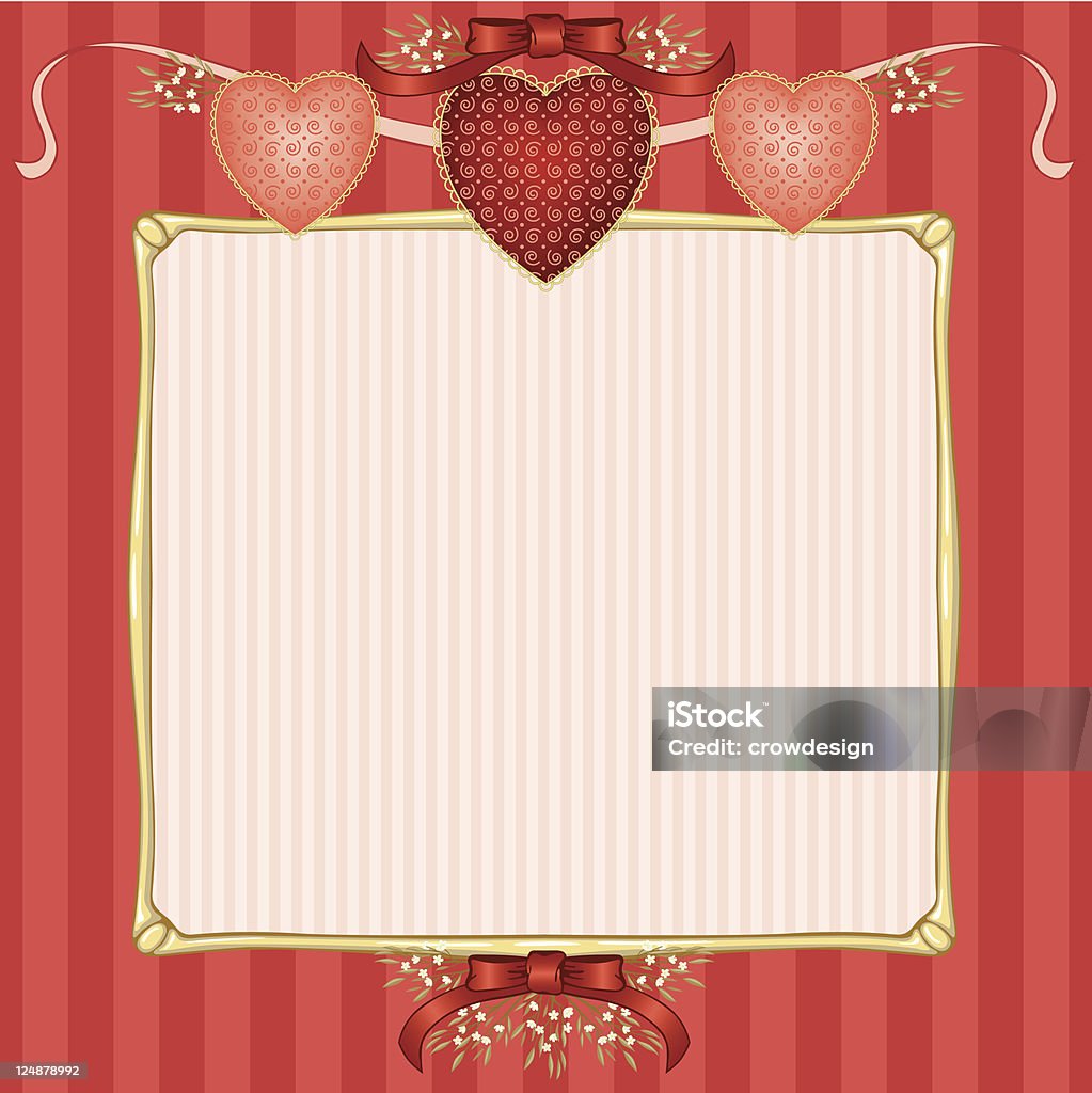 Encadré configuration avec trois coeur de la Saint-Valentin - clipart vectoriel de Amour libre de droits