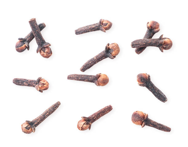 istock Clove spice closeup set isolated. The view from top 1248790059
