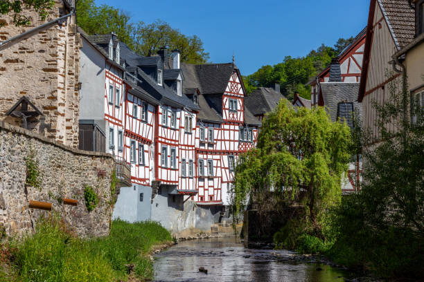 istock River elz with old bridge and half-timbered houses in Monreal 1248792574