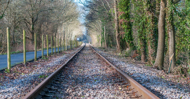 istock looking down the railway tracks at avon valley railway line in bitton england 1248798134