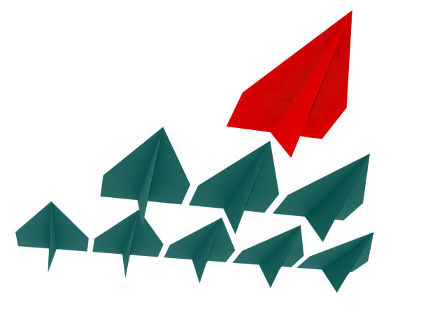 istock Leadership and business concept. Paper planes 1248803317