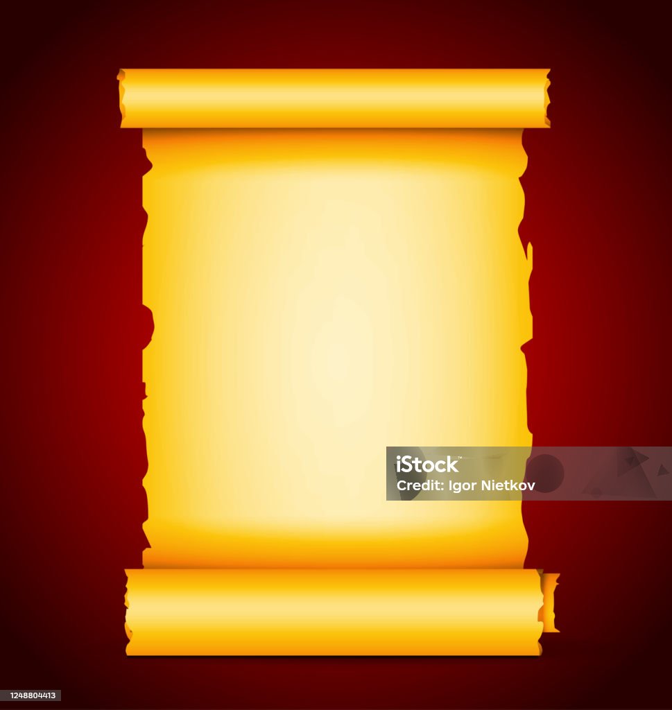 Simple Scroll Gold Gold Scroll Stock Illustration - Download Image Now - Aging Process ...