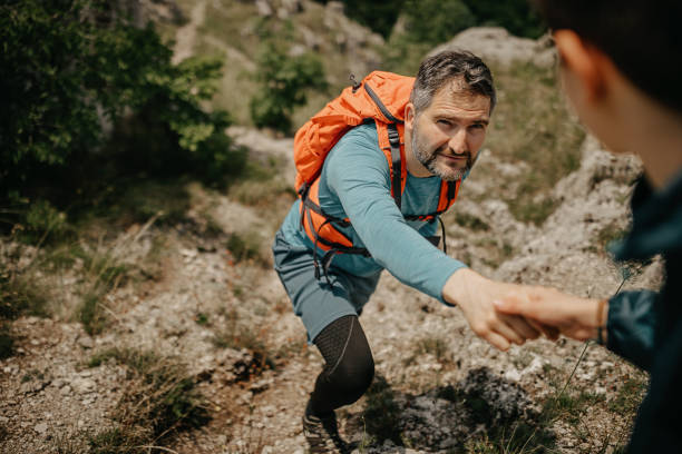 istock Assistance during the hiking on mountain 1248804588