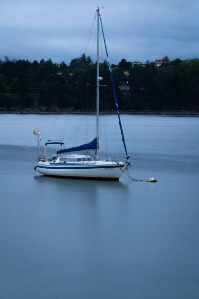 Boat docked in the calm sea