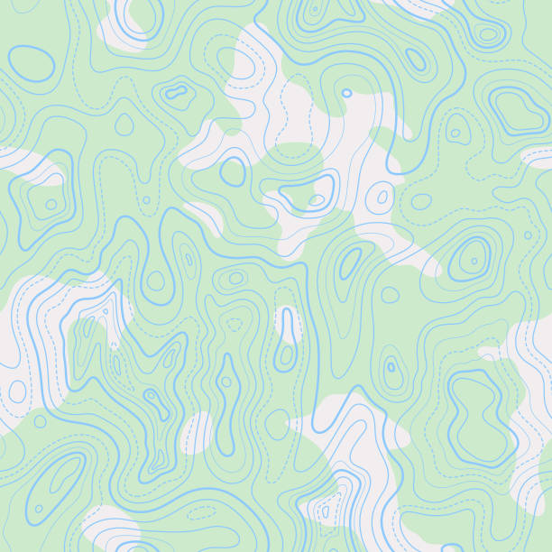 ilustrações de stock, clip art, desenhos animados e ícones de seamless topographic contour lines - relief map topography extreme terrain mountain