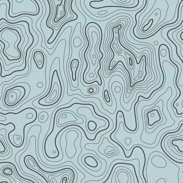 Vector illustration of Seamless Topographic Contour Lines