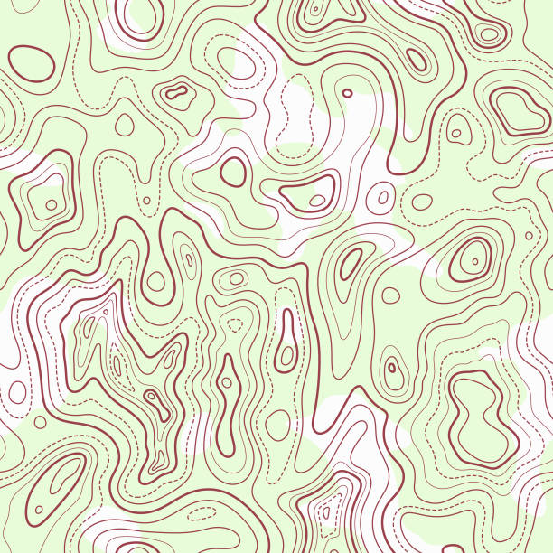 ilustrações de stock, clip art, desenhos animados e ícones de seamless topographic contour lines - relief map topography extreme terrain mountain