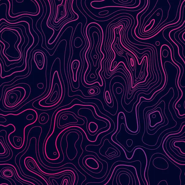 Vector illustration of Seamless Topographic Contour Lines