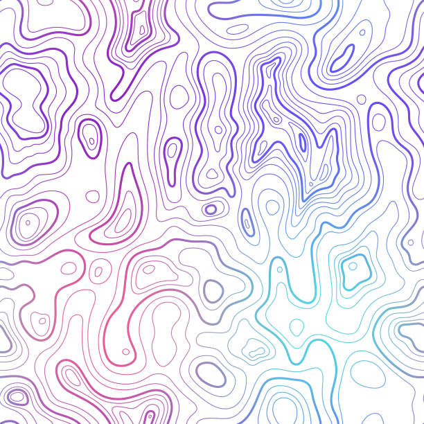 Seamless Topographic Contour Lines This detailed illustration of topography lines repeats seamlessly and the vector file can be scaled infinitely without loss of quality. This topographic map style abstract pattern would make an ideal background and can easily be coloured and customised to suit your needs. neon turquoise stock illustrations