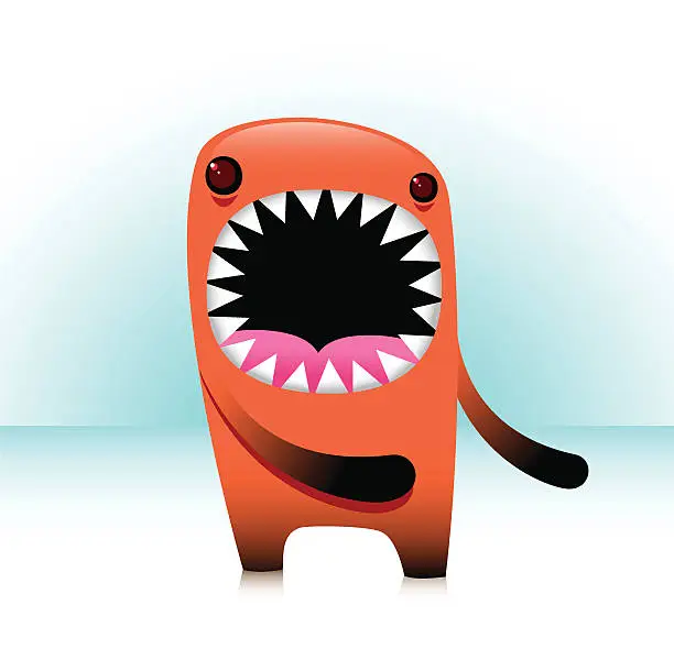 Vector illustration of Hungry Omnivore Character Looks Dangerous