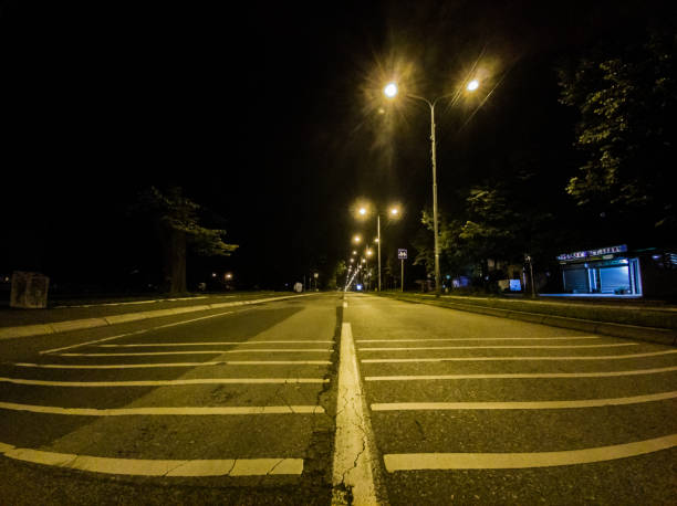 Street at night stock photo
