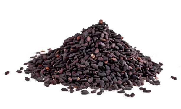czarny sezam - sesame black stack cereal plant zdjęcia i obrazy z banku zdjęć