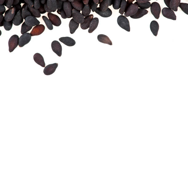czarny sezam - sesame black stack cereal plant zdjęcia i obrazy z banku zdjęć
