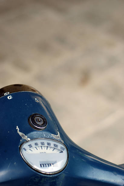 istock Old italian scooter closeup 124884197
