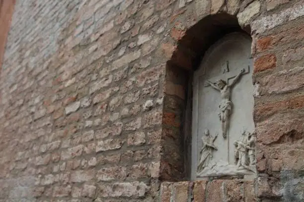 One of the Station of the Cross Way in the old wall