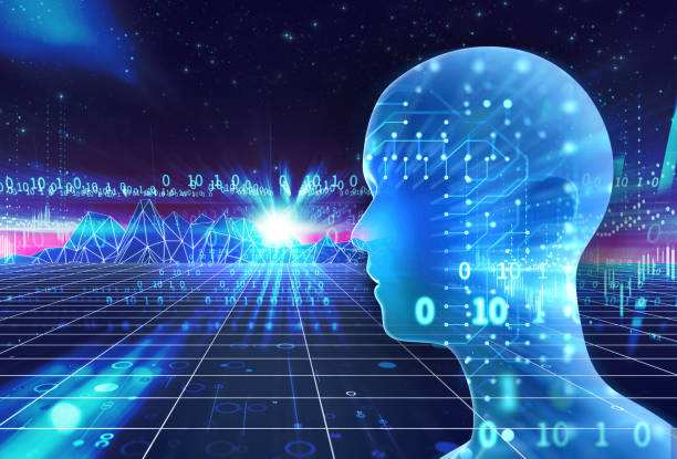istock 3d illustration of cyber robot human on technology background. 1248846463