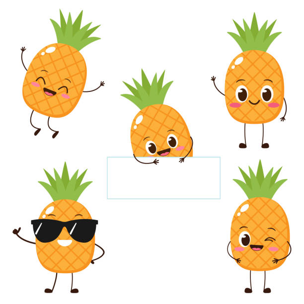 Cute Happy Cartoon Pineapple Character Stock Illustration - Download Image  Now - Pineapple, Cartoon, Fictional Character - iStock