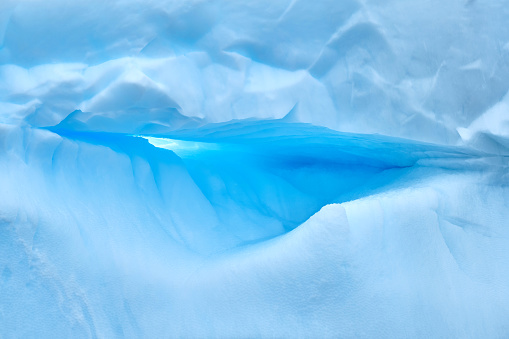 Close-up of glacier cross section, Antarctica.
