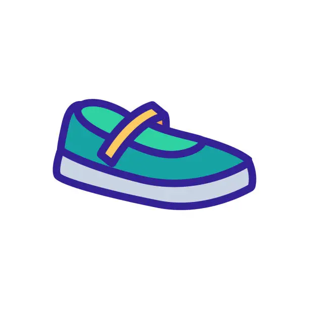 Vector illustration of mary jane shoe icon vector outline illustration