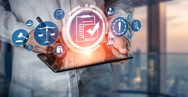istock Compliance rule law and regulation graphic interface for business quality policy 1248867520