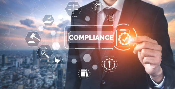 istock Compliance rule law and regulation graphic interface for business quality policy 1248867527