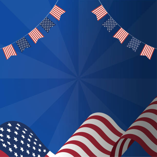 istock Usa flag and banner pennant of 4th july vector design 1248868416