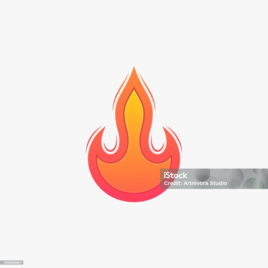 Draw Flame Gradient Vector Illustration Flame Gradient Colorful Style Stock Illustration ...