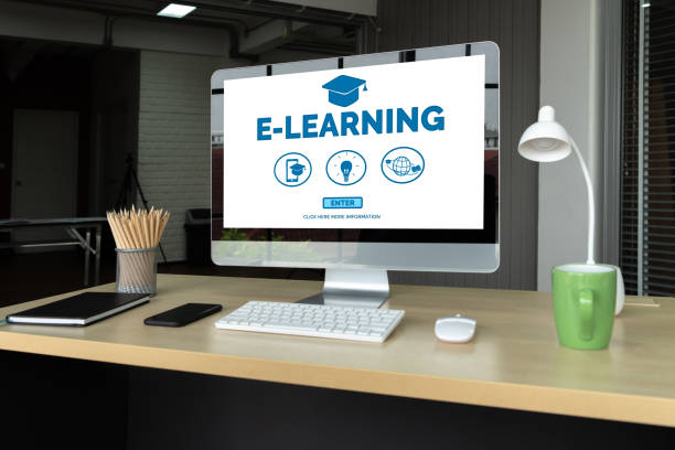 E-learning and Online Education for Student and University Concept.