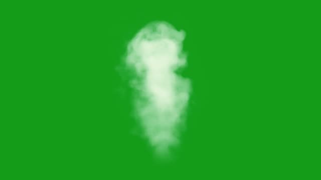 White smoke motion graphics with green screen background
