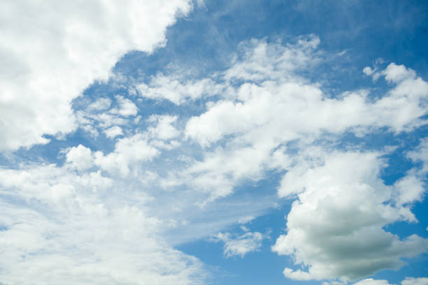 istock Blue summer sky white cumulus clouds background 1248880999