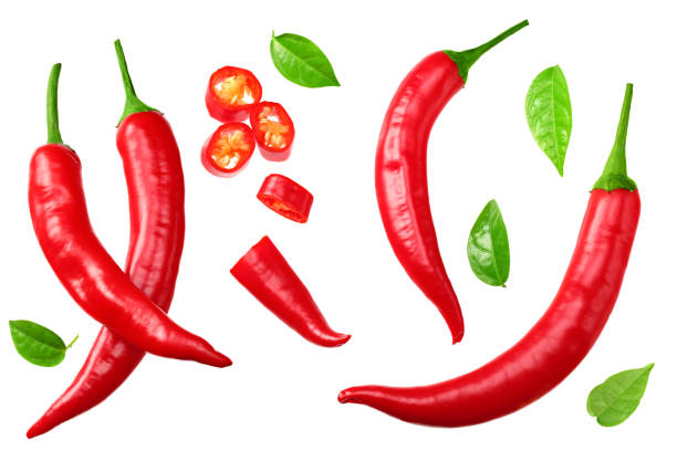 istock sliced red hot chili peppers isolated on white background top view 1248881140