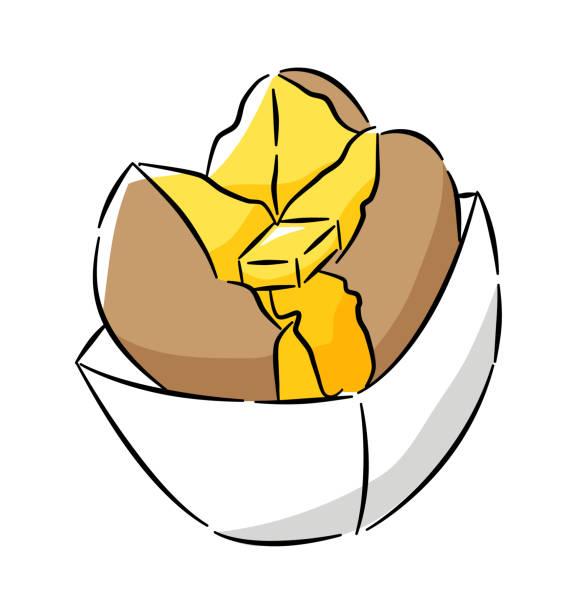 ilustrações de stock, clip art, desenhos animados e ícones de potato butter illustration icon - baked potato