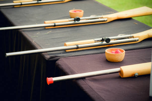 istock Shooting Cork Gun Game is placed on the table 1248882285