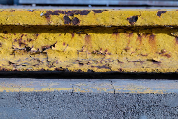 Old Yellow painted Rails and railway