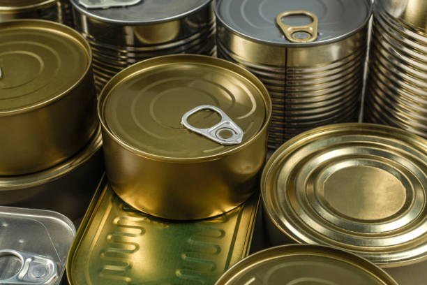 istock Mix of cans isolated on white background. 1248883686