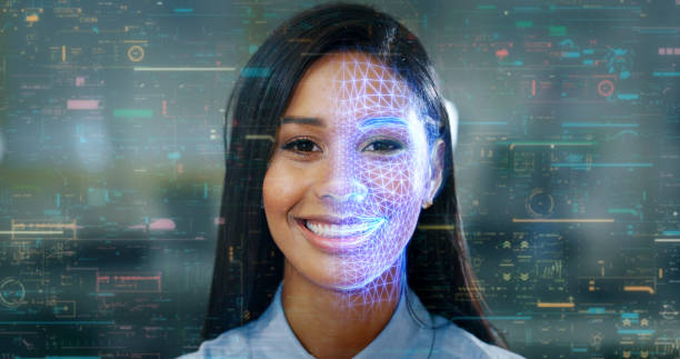 Futuristic and technological scanning of the face of a beautiful woman for facial recognition and scanned person. It can serve to ensure personal safety. Futuristic and technological scanning of the face of a beautiful woman for facial recognition and scanned person. It can serve to ensure personal safety. Concept of:  future, security, scanning. biometrics photos stock pictures, royalty-free photos & images